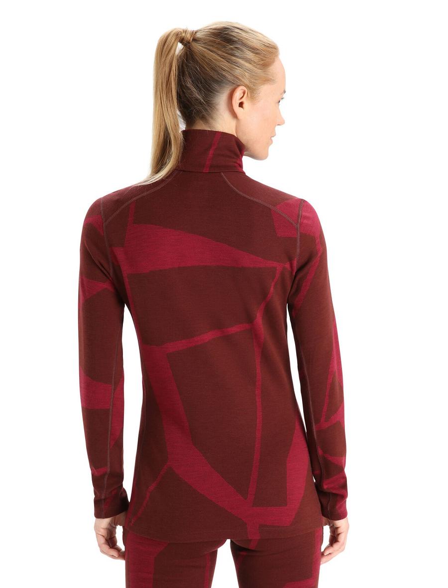 Espresso / Cherry Icebreaker Merino 250 Vertex Long Sleeve Half Zip Thermal Top Fractured Landscapes Women's One Piece & Sets | AU 1787HAPK